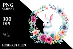 Vibrant Bunny Floral Frame | Clipart Product Image 1