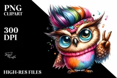 Cute Baby Owl Jumping PNG Product Image 3