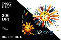 Simple Colorful Whimsical Sun PNG Product Image 2