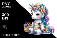 Colorful Unicorn Beachwear Clipart Product Image 1