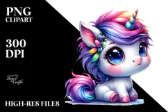 Cute Baby Unicorn PNG Product Image 2