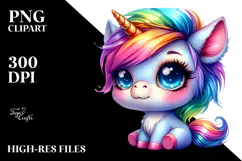 Cute Baby Unicorn PNG Product Image 2