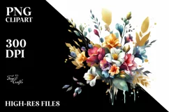 Colorful Bouquet with Freesia Splash | Sublimation | Clipart Product Image 3
