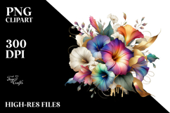 Abstract Glossy Morning Glory Colorfull Bouquet Product Image 2