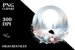 Winter Scene with Large Text, PNG Product Image 2
