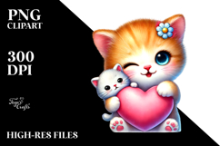 Colorful Baby Kitten PNG Product Image 2