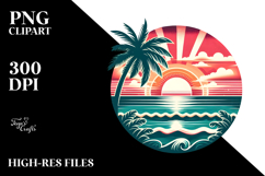 Retro Tropical Beach Sunset, 20 oz Tumbler Product Image 2