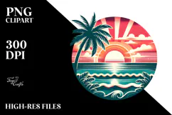 Retro Tropical Beach Sunset, 20 oz Tumbler Product Image 2