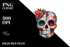 Colorful Painting with Grungy Skull PNG Product Image 2