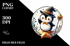 Retro Penguin for Halloween, High-Res PNG Product Image 1