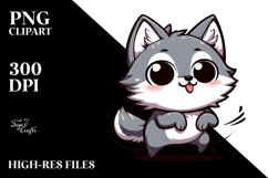 Cute Cartoon Wolf with Bandana, Transparent PNG Product Image 2