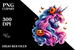 Unicorn Halloween Watercolor Drawing Product Image 3