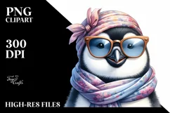 Funny Penguin Portrait with Silk Scarf | Sublimation | Product Image 1
