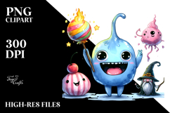 Funny White Background Watercolor Sticker Clipart Product Image 2