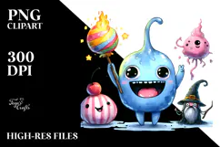 Funny White Background Watercolor Sticker Clipart Product Image 2