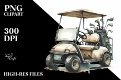 Vintage Dirty Golf Cart Clipart Product Image 1