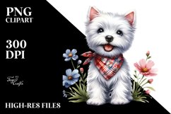 Baby West Highland White Terrier Watercolor Clipart Product Image 3