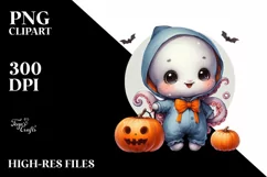 Retro Octopus for Halloween, High-Quality PNG Product Image 1