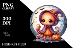 Retro Octopus for Halloween, High-Quality PNG Product Image 2
