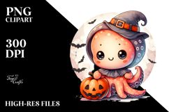 Retro Octopus for Halloween, High-Quality PNG Product Image 2