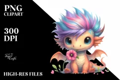 Modest Dragon with Flower, Transparent PNG Product Image 3