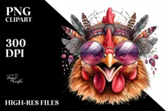 Smiling Chicken Sunglasses Tongue Clipart Product Image 3