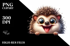 Cute Crazy Hedgehog Watercolor Clipart Product Image 1