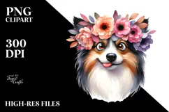 Dog with Flower Crown PNG Product Image 2