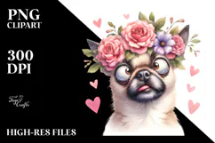 Dog with Flower Crown PNG Product Image 2