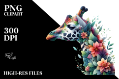Vibrant Watercolor Giraffe, 20 oz Tumbler PNG Product Image 2