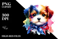 Cute Baby Dog Watercolor PNG Product Image 2
