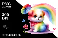Cute Baby Dog Watercolor PNG Product Image 2