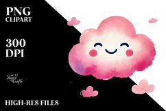 Pinkish Smiling Cloud PNG Product Image 2