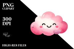 Pinkish Smiling Whimsical Cloud PNG Product Image 2