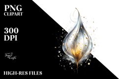 Abstract Shiny Snowdrop White Background Clipart Product Image 3