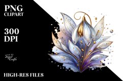 Abstract Shiny Snowdrop White Background Clipart Product Image 3