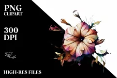 Abstract Wooden Petunia PNG Product Image 6