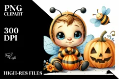 Cute Baby Bee Sitting PNG Product Image 3
