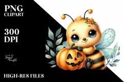 Cute Baby Bee Sitting PNG Product Image 3
