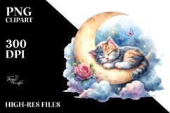Colorful Baby Cat Napping Watercolor Product Image 3