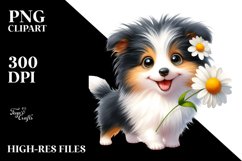 Baby Collie Watercolor Clipart Product Image 3