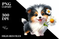 Baby Collie Watercolor Clipart Product Image 3