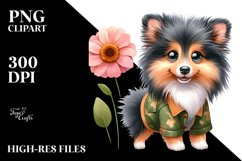 Baby Collie Watercolor Clipart Product Image 3