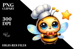 Vibrant Watercolor Crazy Cute Baby Bee PNG Product Image 2