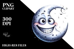 Whimsical Halloween Moon with Goofy Smile | Sublimation | Product Image 1