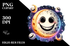 Whimsical Halloween Moon with Goofy Smile | Sublimation | Product Image 1