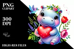 Colorful Baby Hippo, Transparent PNG Product Image 2
