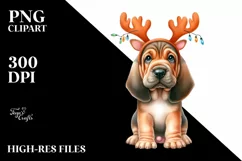 Expressive Baby Christmas Bloodhound PNG Product Image 1