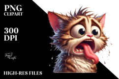 Cute Cat with Tongue-Out Face PNG Product Image 2