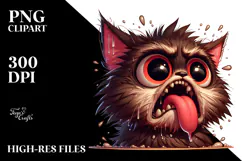 Cute Cat with Tongue-Out Face PNG Product Image 2